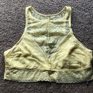 Aerie floral lace high neck bralette with cutout